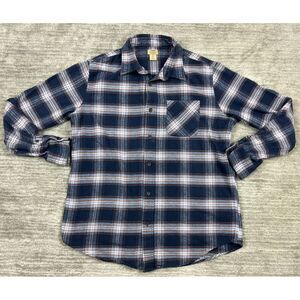 Telluride Clothing Co Shirt Mens Large Blue Plaid Flannel Button up Longsleeve‎